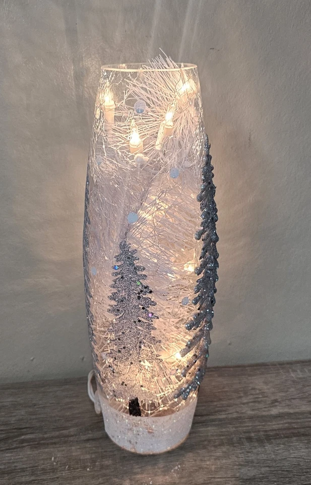 Предварительно освещенная зимняя ваза-акцент лампа рождественский декор 12 дюймов - Изображение 3 из 4