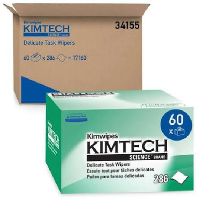 Kimberly Clark Kimwipes 34155  Delicate Task Wipers 1-Ply, 4.4 x 8.4 Case of 60