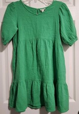 Girls Cat Jack modest crinkle dress size XL, 14, Green, thick ruffle feminine