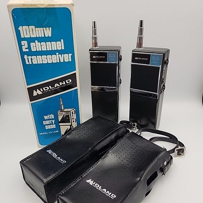 Pair Of Midland 100mw 2 Channel Receiver 13-123B Hand Radios Great Cond Untested