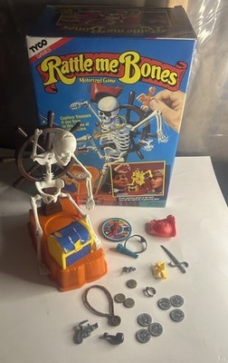 Vintage 1989 RATTLE ME BONES Ideal Game W/ Box & Instructions 100% Complete DMG