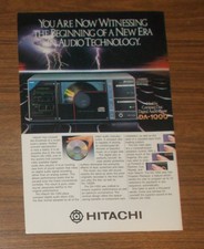 Rara Pubblicità HITACHI DA-1000 Compact Disc Lettore Audio Digitale Lettore CD 1983