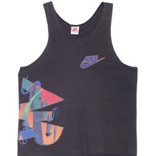 VINTAGE NIKE AIR BLACK TANK TOP TEE SHIRT LATE 1980S SIZE LARGE MADE IN USA