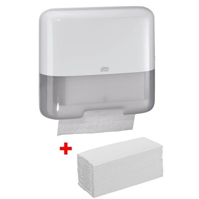 TORK Papierhandtuchspender-Set Elevation H3 Classic Mini 953101 weiß...
