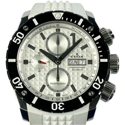 EDOX 01114-3-BIN-S Silver Case Size 45mm Men's Used Watch #11020