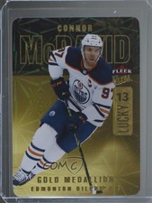 2021 Fleer Ultra Lucky 13 Gold Medallion Achievement 21/100 Connor McDavid 00d2