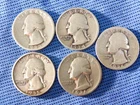 Lot of 5 - Washington Silver Quarters Circulated - 1932,35,36 P-34D,36S   AS32