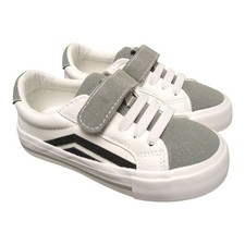 Member's Mark Toddler Boys Hook-and-Loop Closure Play Shoe (White/Grey, 13)
