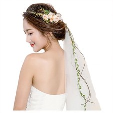 Bueer Flower Wreath Headband Crown Floral Garland Boho for Festival Wedding w...