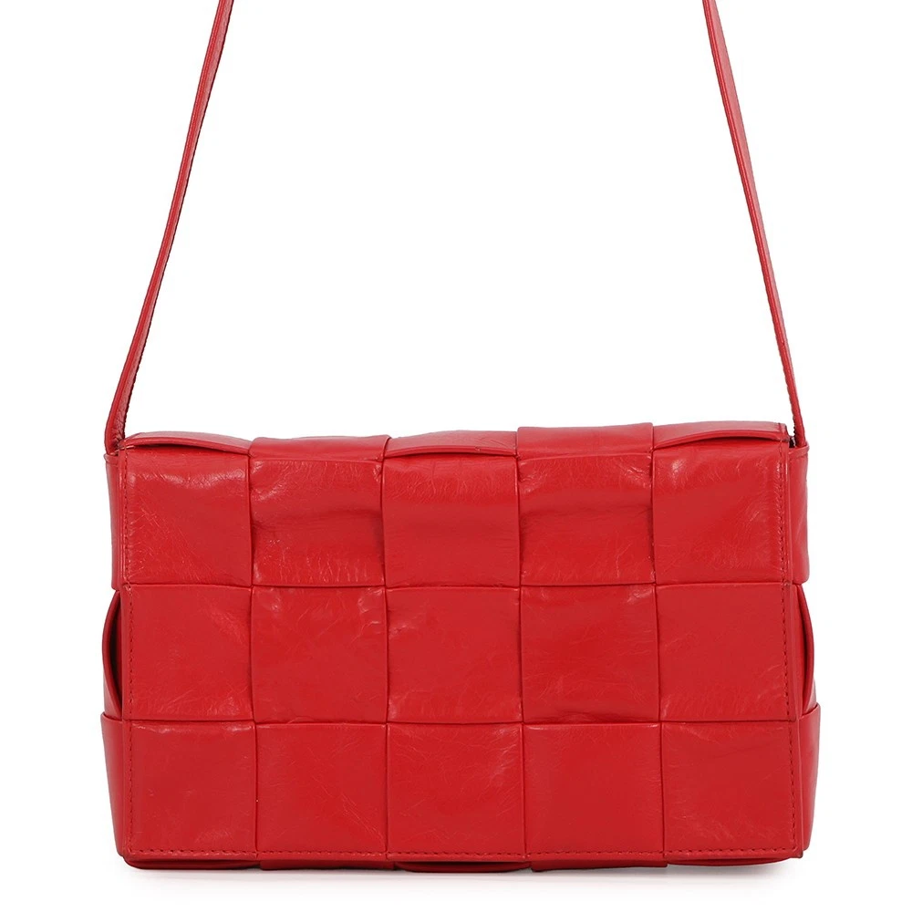 Bottega Veneta — Bottega Veneta Maxi INTRECCIATO Shoulder Bag Leather Red