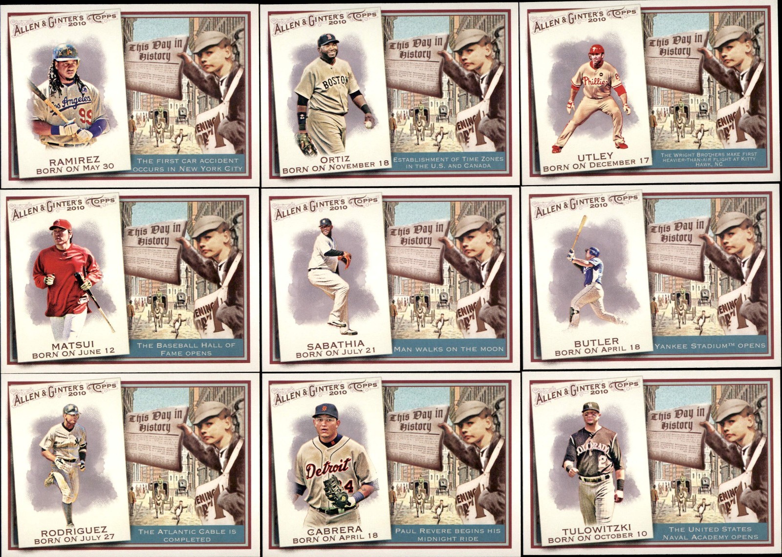 2010 Topps Allen and Ginter This Day in History Complete You Set #1-75 You Pick!