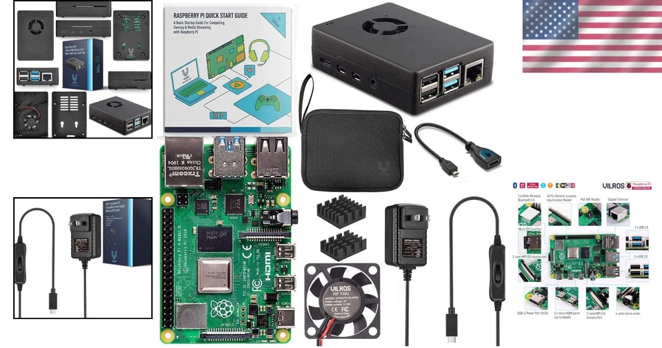High-Performance Raspberry Pi 4 4GB Starter Kit with Fan-Cooled Aluminum Case - Image 2 of 4