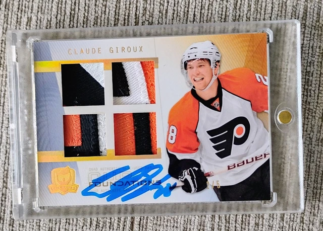 2009-10 UD The Cup Claude Giroux Foundations Quad Patch Auto /5
