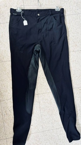*BREECHES MEN'S *Sz 34 Black 4 Way Stretch *VGC Front Zip Fullseat