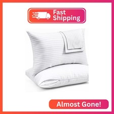 Ultra Soft Pillow Protectors with Zipper - King - Set of 12 - Dark White