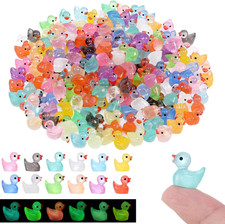 Mini Leuchtende Enten Dekorationsset 200 Stück für Garten Aquarium Puppenhaus