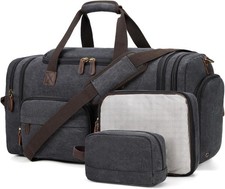 Mens Duffle Bag for Travel 60L Expandable Canvas Weekender Overnight Travel D...