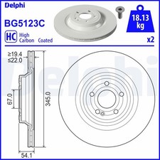 2x DELPHI Bremsscheibe BG5123C für MERCEDES GLE V167 GLS X167 C167 350 matic 167 2x DELPHI Bremsscheibe BG5123C für MERCEDES GLE V167 GLS X167 C167 350 matic 167