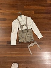 VTG Girls German Lederhosen Suede Leather Outf Made In AUSTRIA with Bodysuit