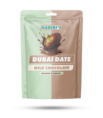 Habibi s Dubai Date Milk Chocolate 100g | Premium Datteln mit Pistaziencreme