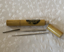 Antique Wooden Mauchlin Ware Needle Holder Crochet Hooks The Cross Prestwick