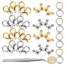 140 Pcs Jewelry Making Supplies Metal Lobster Claw Clasps And Jump Kit
