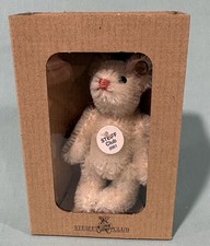 2001 Steiff Club Bear White Mohair Mini Teddy with Tag, Box COA
