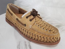 NEW NO BOX Sperry Gold Cup Woven Tan Brown Bronze 2 Eye Boat Shoes SIZE 12