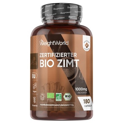 WeightWorld Zimt - 180 Bio Kapseln - Entzündung - Gewichtsmanagement - Abnehmen