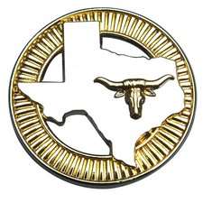 HILASON Set of 2 Screw Back Concho Texas Longhorn Gold Round Saddle Silver,