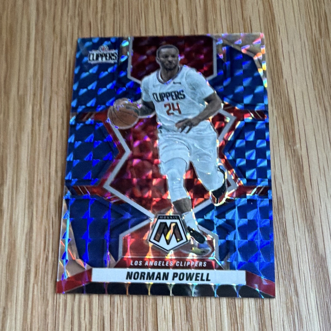 Panini 2021-22 Mosaic Norman Powell Clippers Blue Mosaic Prizm /99 #194