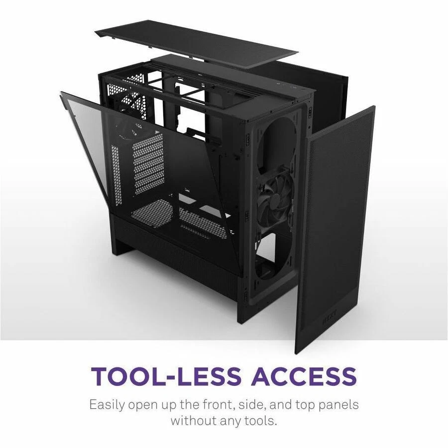 NZXT H5 Flow Compact Mid-Tower ATX Airflow Case (cch52fb01) - Image 4 of 4