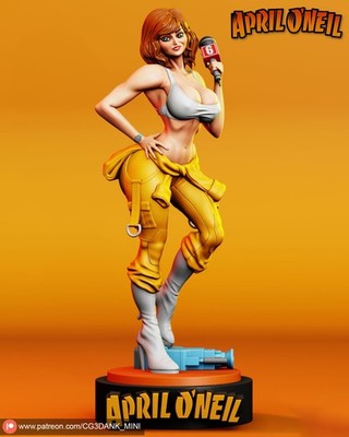 April O'Neil Statue 3D Print Unpainted/Unassembled