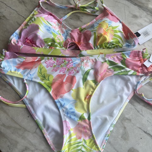 Hurley Bikini Set Women XL Floral Print Moderate Coverage Underwire 2 Piece NEW - Picture 10 of 12