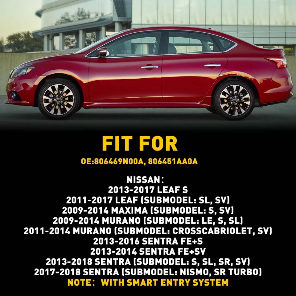 Manija puerta delantera izquierda 806469N00A conductor para Nissan Leaf Máxima Murano Sentra N Foto 4 de 4