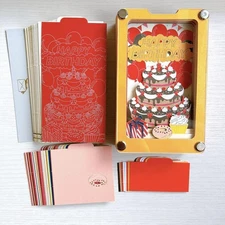 Birthday Cake 3D Pen Stand Notepad Set Cute Stable Desk Organizer