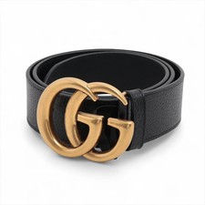 Gucci 406831 GG Marmont Belt 85 GP  Leather Black