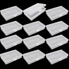 20PC Clear Plastic Storage Container Box Hinged Lid Art Jewelry Making Organizer