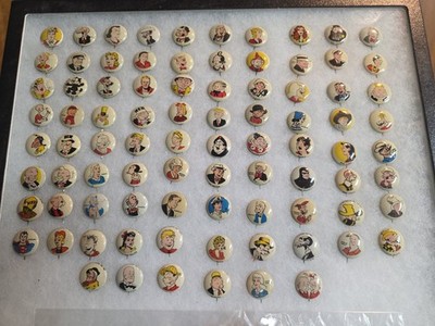 Very Rare 1945-47 Kellogg's Pep Pins COMPLETE 86 PIN SET w/SUPERMAN! WOW! Super