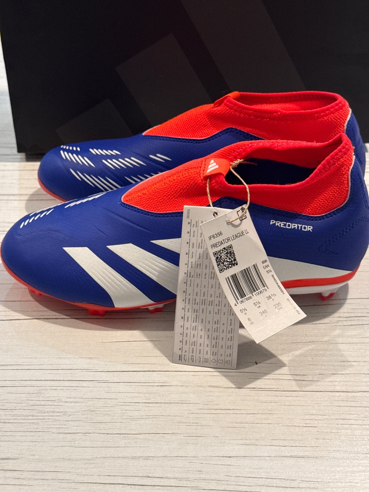 Adidas Predator League LL FG Blue/Red Mens Size UK 5.5 EU 38.6 RRP £200 #BT7 image 2