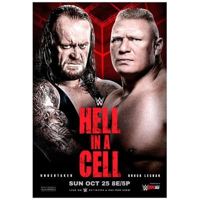WWE Hell in a Cell 2015 PPV Event Poster 27'' x 39'' (Undertaker, Brock Lesnar)