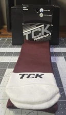 TCK Maroon White Over Knee Blister Control Athletic Socks Adults Size Small NEW