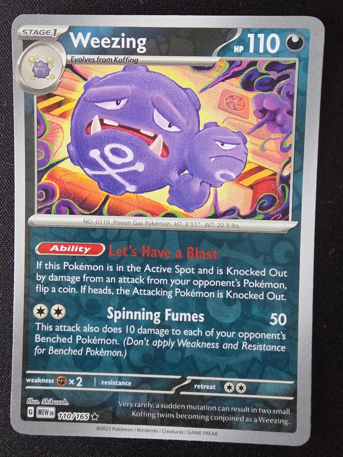 Weezing 110/165 Rare 151 Pokemon Reverse Holo Near Mint