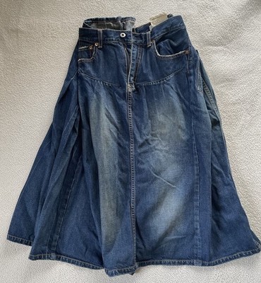 Junya Watanabe Comme des Garcons Asymmetrical Hip hung Denim Skirt