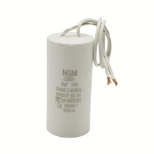 40UF MFD CBB60 Motor Run Capacitor 250VAC Volts Round Cylinder 2 Wires, Metalliz