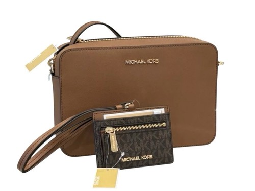 MICHAEL KORS JET SET SCHULTER UMHÄNGETASCHE + SCHLÜSSELBAND KARTENETUI BRAUN - Bild 2 von 14