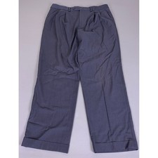 Lauren Ralph Lauren Dress Pants Men's 34x30 Relaxed Fit Navy Blue Pleated Cuffed