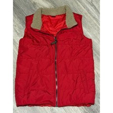 Carters Puffer Vest Sherpa Collar Full Zip Sleeveless Jacket Red Size 10