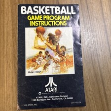 Atari Basketball Game Program Instructions Only 1978