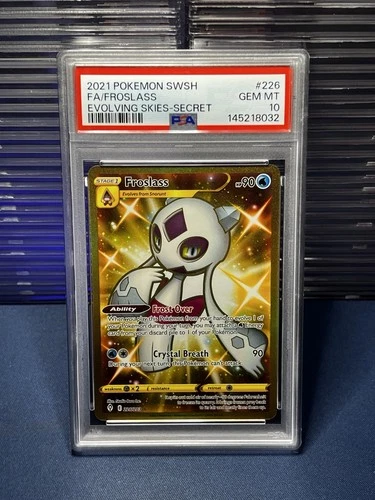 FROSLASS ~ PSA 10 GEM MINT ~ POKEMON EVOLVING SKIES ~ Gold Secret Rare 226/203